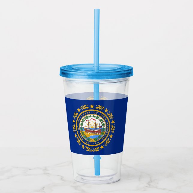 Vaso Acrílico Tumbler acrílico con bandera de Nuevo Hampshire (Anverso)