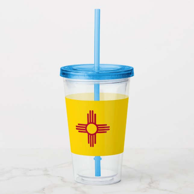 Vaso Acrílico Tumbler acrílico con bandera de Nuevo México (Anverso)