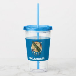 Vaso Acrílico Tumbler acrílico con bandera de Oklahoma