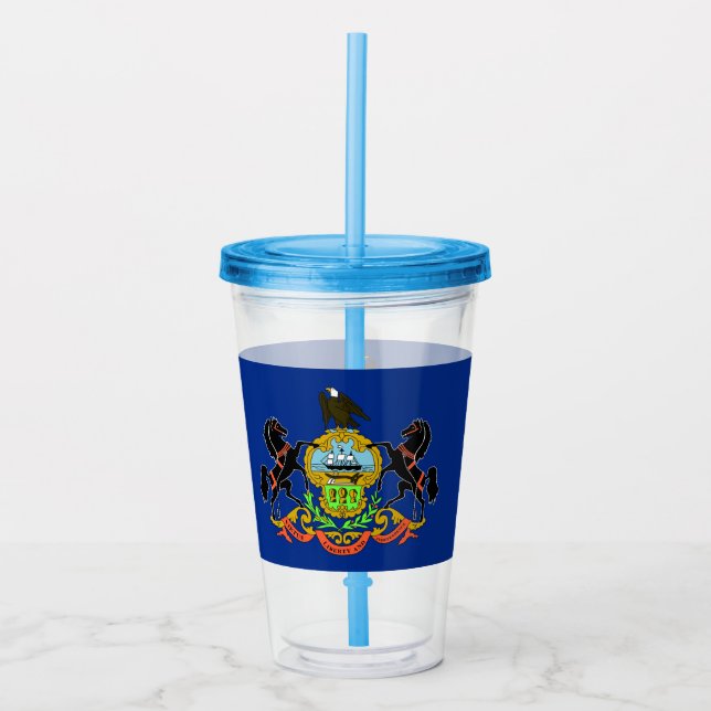 Vaso Acrílico Tumbler acrílico con bandera de Pensilvania (Anverso)