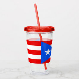 Vaso Acrílico Tumbler acrílico con bandera de Puerto Rico