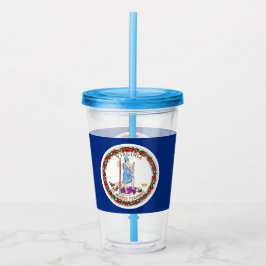 Vaso Acrílico Tumbler acrílico con bandera de Virginia