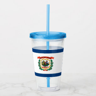 Vaso Acrílico Tumbler acrílico con bandera de Virginia Occidenta