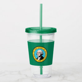 Vaso Acrílico Tumbler acrílico con bandera del estado de Washing