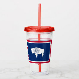 Vaso Acrílico Tumbler acrílico con bandera del estado de Wyoming