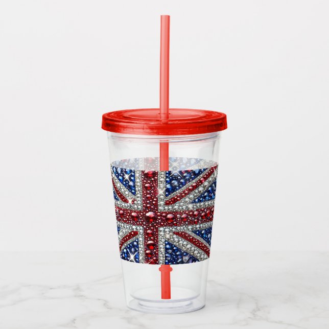 Vaso Acrílico Tumbler acrílico con diseño de colores británicos (Anverso)