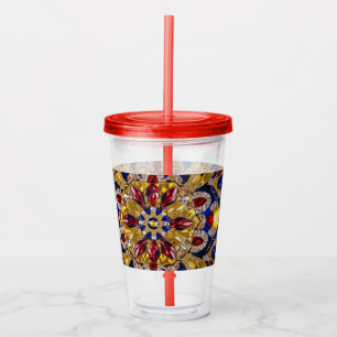 Vaso Acrílico Tumbler acrílico con diseño de colores colombianos