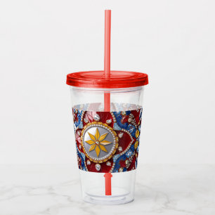Vaso Acrílico Tumbler acrílico con diseño de colores colombianos