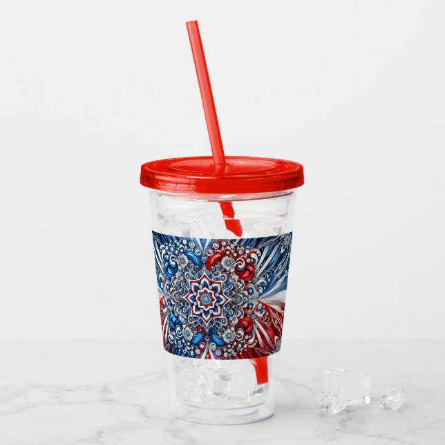 Vaso Acrílico Tumbler acrílico con diseño de colores franceses (Anverso (hielo))