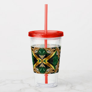 Vaso Acrílico Tumbler acrílico con diseño de colores jamaiquinos