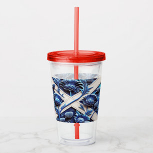 Vaso Acrílico Tumbler acrílico con diseño de fragmentos escocese