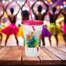 Tumbler acrílico de bailarina personalizada