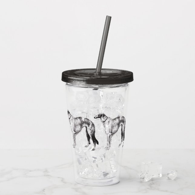Vaso Acrílico Tumbler acrílico de Borzoi (Reverso (hielo))