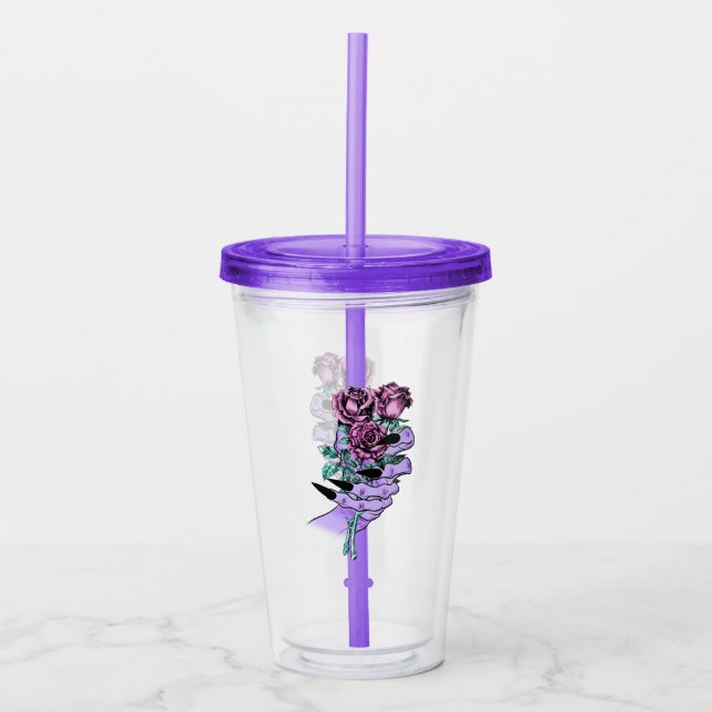 Vaso Acrílico Tumbler acrílico de Bouquet gótico (Anverso)