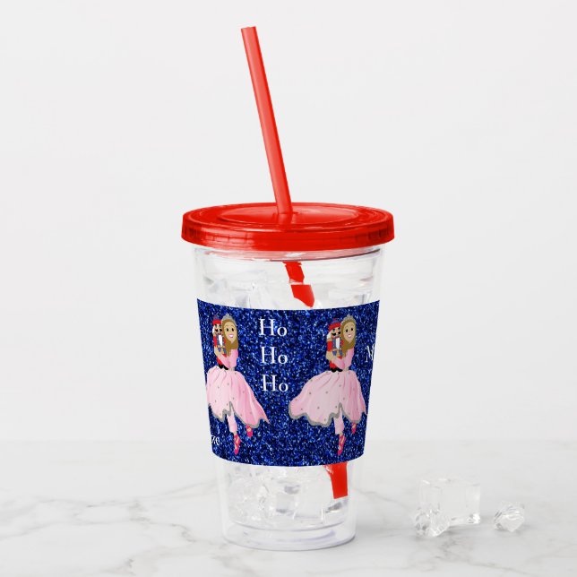 Vaso Acrílico Tumbler Acrílico De Cabello De Pelo De navidad (Anverso (hielo))