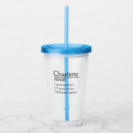 Vaso Acrílico Tumbler acrílico de definición de nombre personali