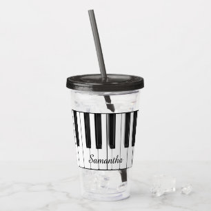 Vaso Acrílico Tumbler acrílico de diseño musical de teclado pian