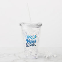 Tumbler acrílico de escuela virtual de Florida
