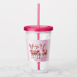 Vaso Acrílico Tumbler acrílico de feriado de ciervos navidades