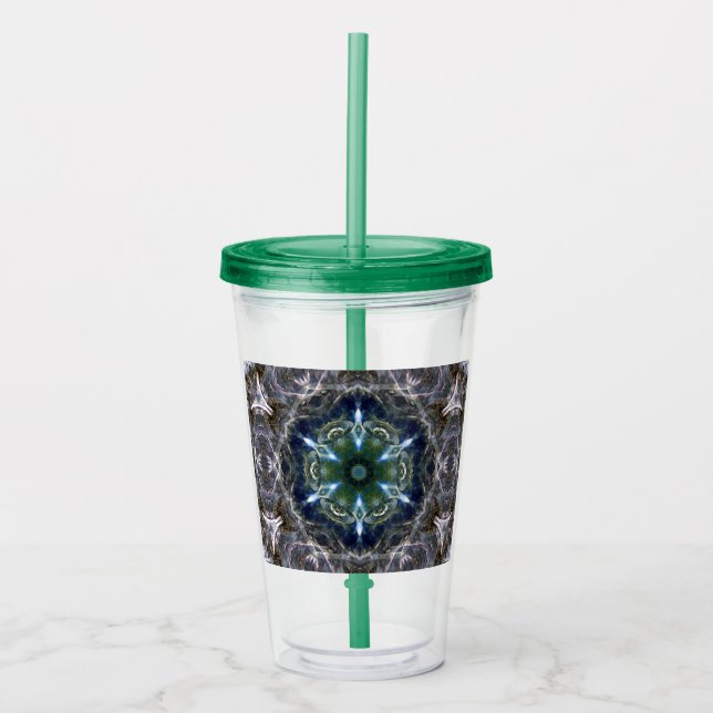 Vaso Acrílico Tumbler acrílico de Folk Mandala (Anverso)