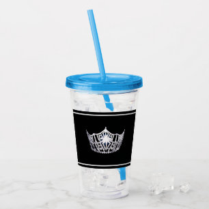 Vaso Acrílico Tumbler acrílico de la corona de plata de Miss Am