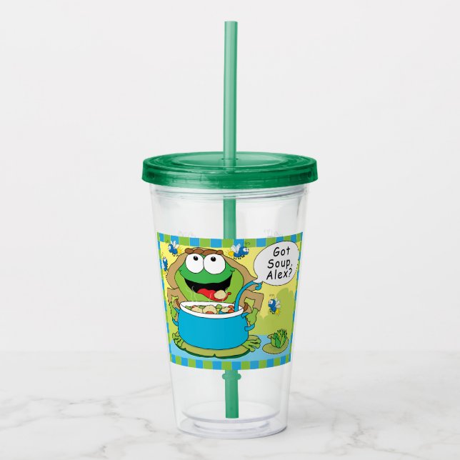 Vaso Acrílico Tumbler acrílico de la pascua 16 onzas de rana (Anverso)