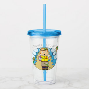 Vaso Acrílico Tumbler acrílico de la pascua 16 oz Boy y sus rana