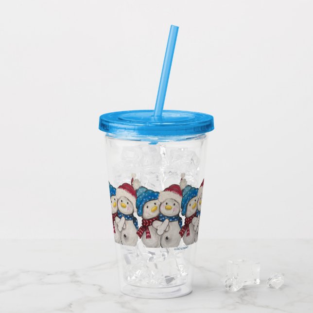 Vaso Acrílico Tumbler acrílico de los hombres de nieve (Reverso (hielo))