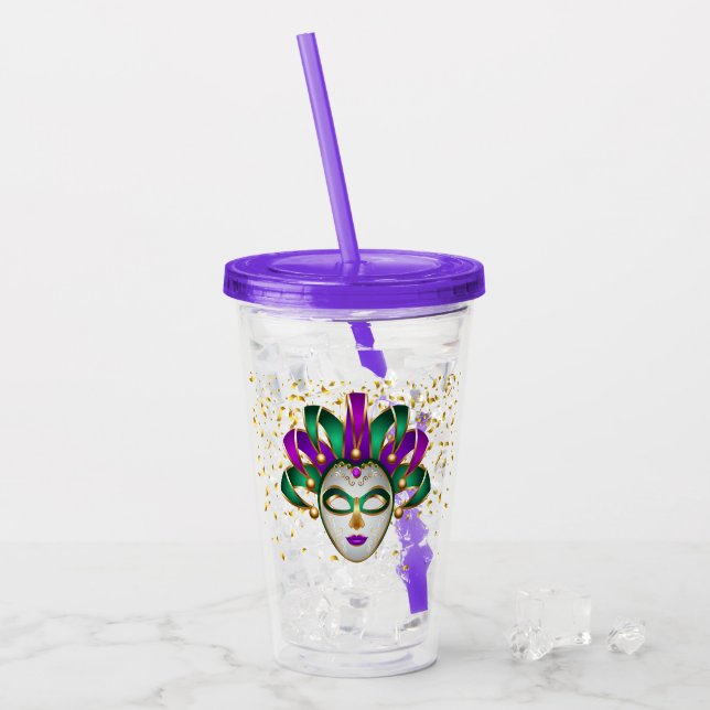 Vaso Acrílico Tumbler acrílico de Mardi Gras (Anverso (hielo))