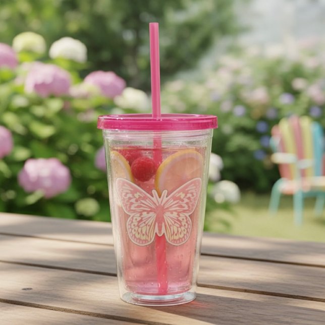 Vaso Acrílico Tumbler acrílico de mariposa (Subido por el creador)