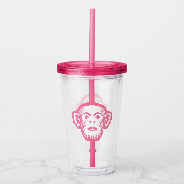 Vaso Acrílico Tumbler acrílico de mono rosa (Anverso)