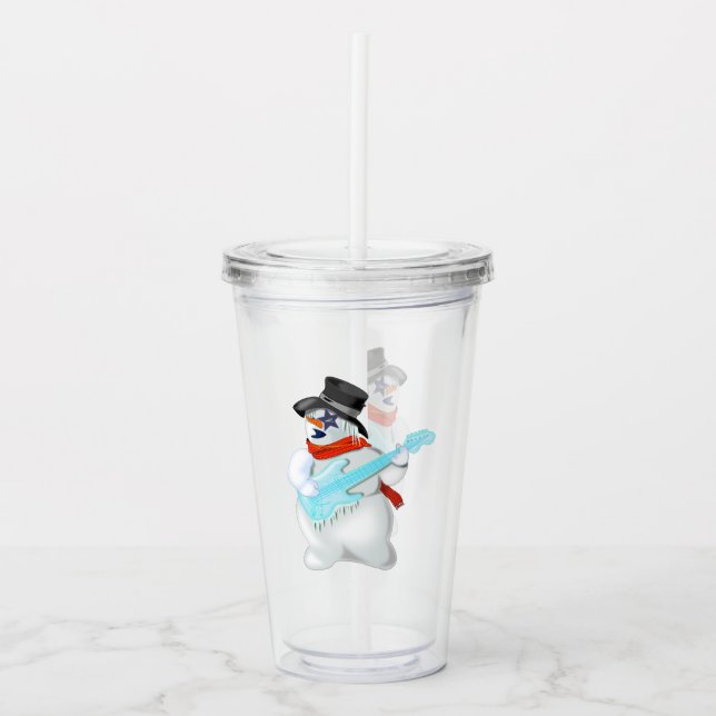 Vaso Acrílico Tumbler acrílico de muñeco de nieve musical (Anverso)
