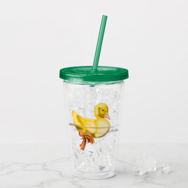 Vaso Acrílico Tumbler acrílico de pato amarillo (Reverso (hielo))