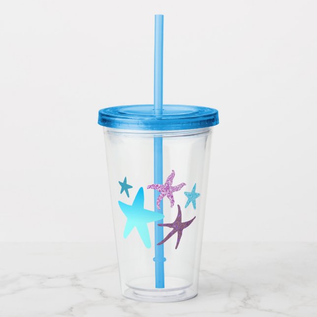 Vaso Acrílico Tumbler acrílico de pez estelar vibrante (Anverso)