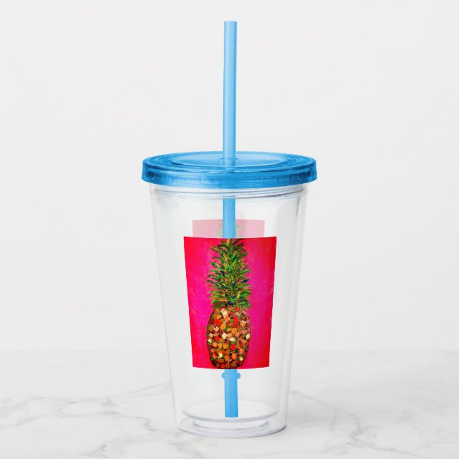 Vaso Acrílico Tumbler acrílico de piña (Anverso)