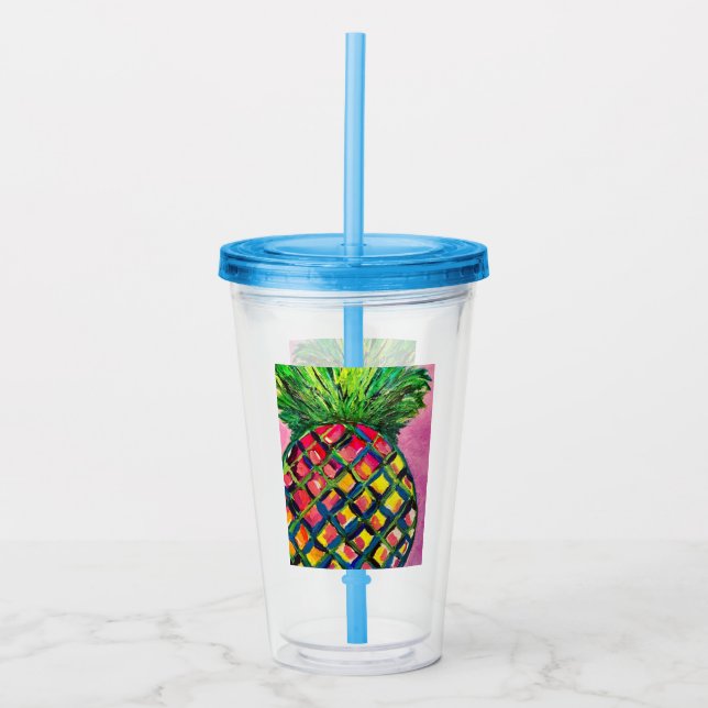 Vaso Acrílico Tumbler acrílico de piña (Anverso)