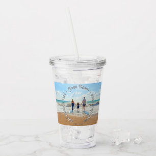 Vaso Acrílico Tumbler acrílico de su foto con nombre de texto Pe