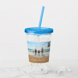 Vaso Acrílico Tumbler acrílico de tu foto con texto Personalizad