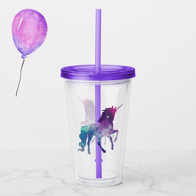 Vaso Acrílico Tumbler acrílico de Unicornio arcoiris (Subido por el creador)