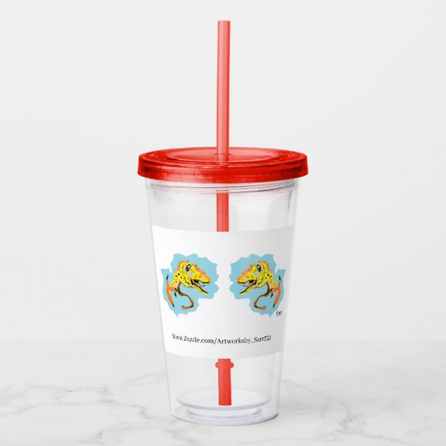 Vaso Acrílico Tumbler acrílico: Dinosaurios (Anverso)