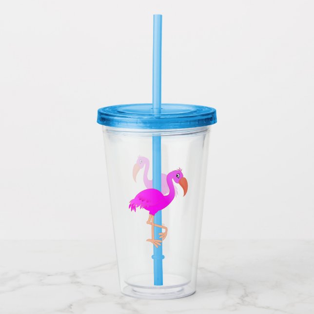 Vaso Acrílico Tumbler acrílico Flamingo rosa (Anverso)