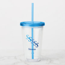 Tumbler acrílico - Iniciales sombreadas, nombre en
