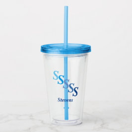 Vaso Acrílico Tumbler acrílico - Iniciales sombreadas, nombre en