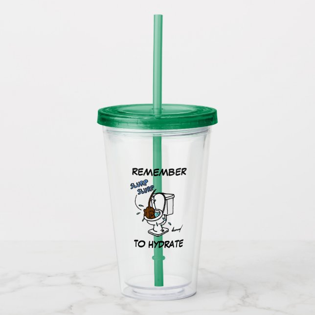 Vaso Acrílico Tumbler acrílico medio "Recuerde hidratar" (Anverso)