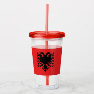 Vaso Acrílico Tumbler acrílico patriótico con bandera de Albania