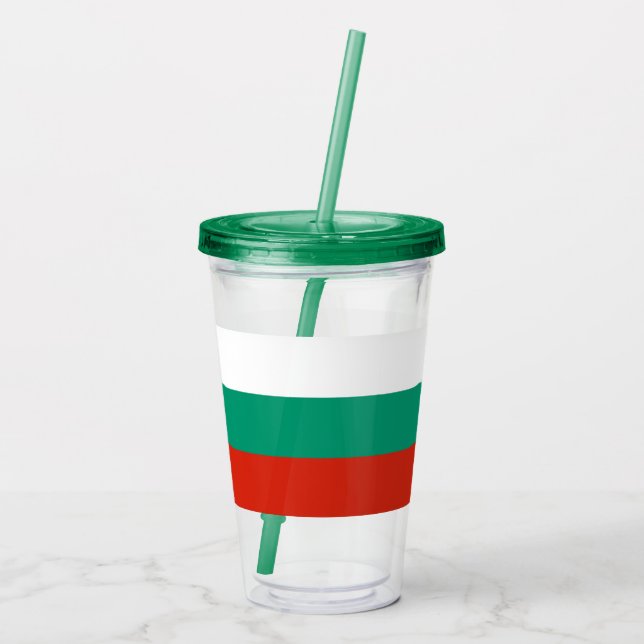 Vaso Acrílico Tumbler acrílico patriótico con bandera de Bulgari (Reverso)