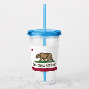Vaso Acrílico Tumbler acrílico patriótico con bandera de Califor