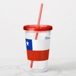 Vaso Acrílico Tumbler acrílico patriótico con bandera de Chile