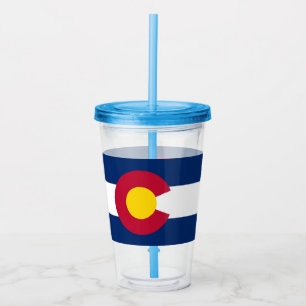 Vaso Acrílico Tumbler acrílico patriótico con bandera de Colorad