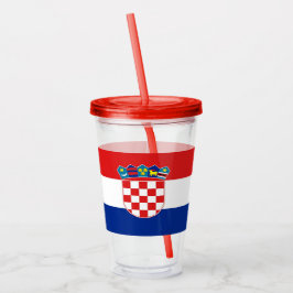 Vaso Acrílico Tumbler acrílico patriótico con bandera de Croacia